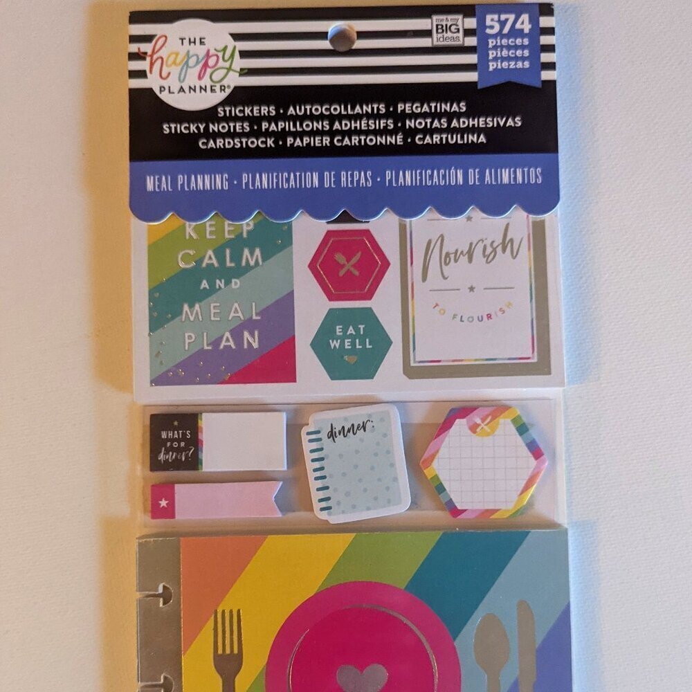 NWT 574 Happy Planner 'Meal Planning' Multi Pack Stickers Sticky Notes Food HTF